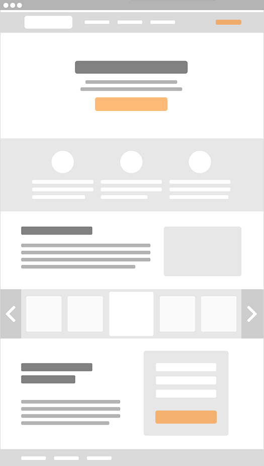 Webpage wireframe example